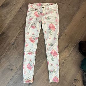 Free People Floral Skinny Jeans